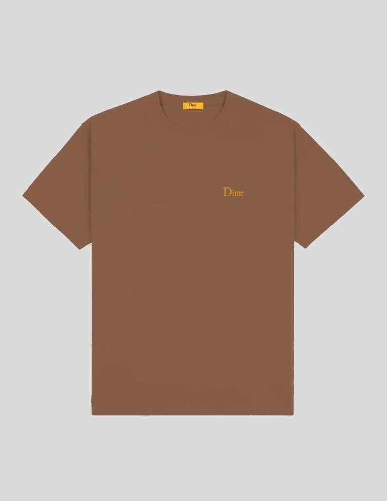 DIME classico piccolo logo tee marrone